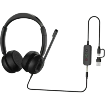 Diadema / Auricular con Cable / USB-C USB-A 3.5mm / Micrófono AI ENC / Driver 40mm / EQ Dinámico / Protección Auditiva EN50332