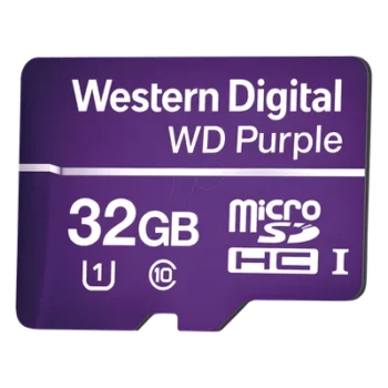 Memoria microSD / 32 GB / Especializada Videovigilancia / Lectura 80 MB/s / Escritura 50 MB/s / -25 °C a 85 °C (-13 °F a 185 °F)