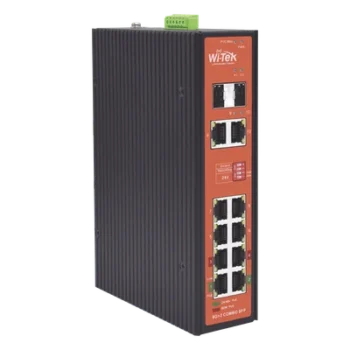 Switch PoE Industrial / 8 Puertos Gigabit + 2 SFP Combo / Extensión 250 m (820 ft) / PoE 300W / Protección 6 kV / -40°C a 80°C / Alimentación Dual 12-57 VCC