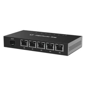 Router Gigabit / 5 Puertos RJ45 + 1 Puerto SFP / Dual-Core 880 MHz / 256 MB DDR3 / EdgeOS / -10°C a 45°C / 4.66 x 2.46 x 0.75 in