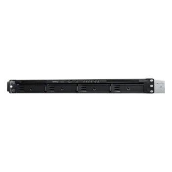 NAS Rack 1U / 4 Bahías SATA / Expansible a 8 Bahías / AMD Ryzen V1500B Quad-Core 2.2 GHz / DDR4 ECC 32 GB / 4x 1GbE / PCIe 3.0 / SSD NVMe / 2,100/1,000 Mbps Lectura/Escritura