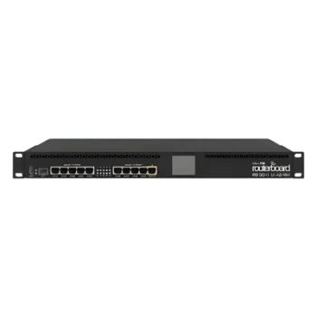 RouterBoard, CPU 2 Núcleos, 10 Puertos Gigabit Ethernet, 1 Puerto SFP, 1 GB Memoria, Licencia Nivel 5, Montaje Rack