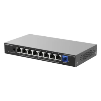 ONU/Switch PoE+ Híbrido / 1 Puerto PON 1G SC/UPC / 8 Puertos Ethernet 1G / 120W PoE+ / 18 Gbps / 7.95 x 4.25 x 1.10 in