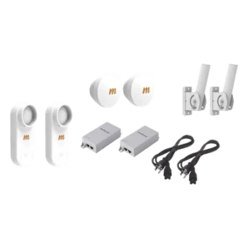 Kit de 2 radios C5X con 2 antenas de (16 dBi), rango de frecuencia extendida (4.9 a 6.4 GHz), incluye inyector POE, cable de alimentación y 2 FLEXIMOUNT-XL para alineación, distancia de hasta 6 km