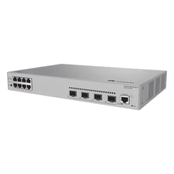 Switch Administrable Capa 2 / 8 Puertos PoE+ Gigabit / 4 SFP Uplink / PoE Perpetuo / 125 W / 18 Mpps / 24 Gbps / 1.52 ft x 1.03 ft x 0.69 ft