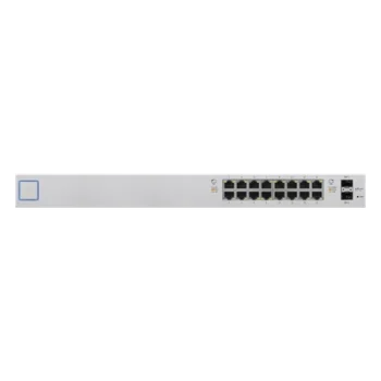 Switch UniFi administrable de 18 puertos (16 Gibabit PoE+ 802.3at/af y pasivo 24V + 2 SFP) 150 Watts