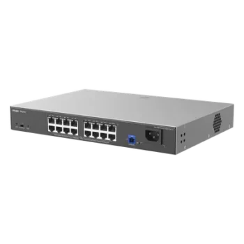 ONU/Switch PoE+ Híbrido Capa 2 / 16 Puertos 1000BASE-T / 1 Puerto PON 1G SC/UPC / 240W PoE+ / 34 Gbps / 6 kV Protección / 12.99 x 9.02 x 1.73 in.