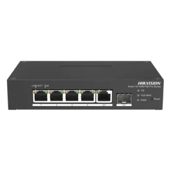 Switch PoE+ Industrial / 4 Puertos 10/100 Mbps / 1 Puerto Gigabit Uplink / 1 Puerto SFP / Alcance Extendido 300 m (984.3 ft) / 60 W / Gestión Cloud