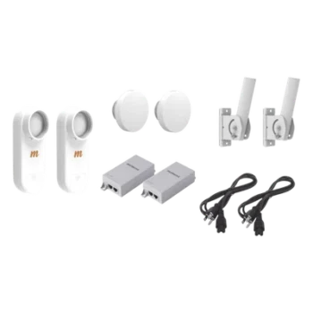 Kit de 2 radios C5X con 2 antenas de (12 dBi), rango de frecuencia extendida (4.9 a 6.4 GHz), incluye inyector POE, cable de alimentación y 2 FLEXIMOUNT-XL para alineación, distancia de hasta 3 km