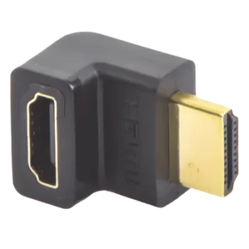 Adaptador HDMI 90° Macho a Hembra / Hacia Arriba / HDMI 2.0 4K@60Hz / Protección de Puertos / Diseño Compacto