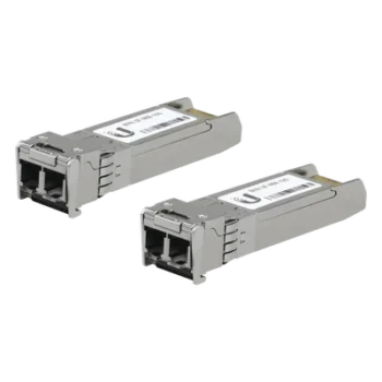 UFiber Módulo SFP+ 10G, transceptor MiniGibic MultiModo 10 Gbps, distancia 300m, conectores LC, paquete de 2 piezas