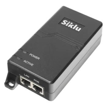 Inyector PoE Pasivo, 1 Gbps, 60 W, 55 Vcc, 100-240 Vca, Cable CA