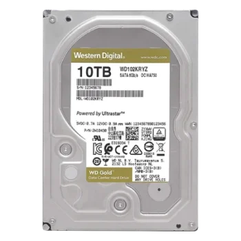 Disco Duro Gold de 10 TB / 7200 RPM / Optimizado para NAS, RAID, Data Center y NVRs de Gran Capacidad / Uso 24-7 / Proteccion Antivibración / 5 Años de Garantia / HelioSeal