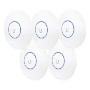 Paquete de 5 Access Point UniFi, doble banda 802.11ac, MIMO 2X2, soporta 100 clientes, hasta 867 Mbps, para interior, PoE 802.3af.