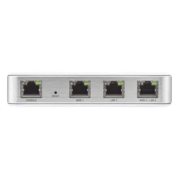 Router UniFi puertos Ethernet Gigabit, desempeño de 1 Mpps, hasta 100 dispositivos en LAN, bloqueo de tráfico por categoría, administración desde la nube