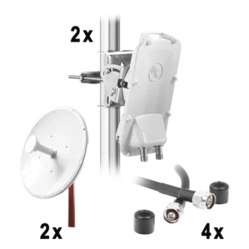Enlace Backhaul completo de alta capacidad, incluye: 2x PTP550CE, 2x NP2GEN2 (34 dBi), 4x Jumpers