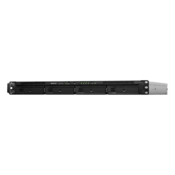 NAS Rack / 4 Bahías / CPU Intel Xeon D-1527 Quad-Core / 8 GB DDR4 ECC Ampliable a 64 GB / 2 Ranuras M.2 NVMe/SATA / 4 Puertos LAN 1GbE / Soporte 10GbE Opcional / Escalable a 16 Bahías