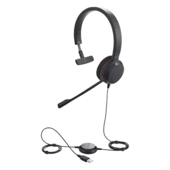 Jabra Evolve 20 Mono con conexión USB, micrófono con cancelación de ruido de ultima generación, configuración Plug and Play (4993-829-209)