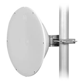 Antena direccional de Alto Rendimiento/ Parábola profunda para mayor aislamiento al ruido / 24.5 dBi / (4.9 - 6.4 GHz) / Conectores N-Hembra / Fácil Montaje y Soporte de acero inoxidable / Radomo Incluido