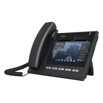 Teléfono IP Ejecutivo Para 6 Líneas SIP con Video Conferencia HD720, Pantalla Multi-Touch, Voz HD y Conferencia de 10 vías con Soporte Para PoE