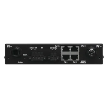 Controlador de carga MPPT SunMax SolarPoint 24V 7A para interior con switch PoE pasivo 24V integrado para alimentar equipos airMAX