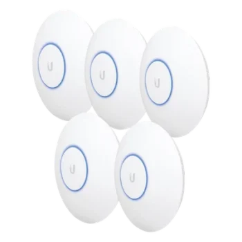 Paquete de 5 Access Point UniFi HD 802.11ac Wave 2 MU-MIMO 4X4 para alta densidad de usuarios, hasta 500 usuarios WiFi (Sin PoE´s)
