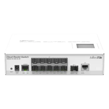 (CRS212-1G-10S-1S+IN) Cloud Router Switch Capa 3, 10 Puertos SFP, 1 SFP+ (Escritorio)