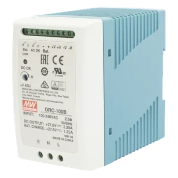 Fuente de poder con cargador de batería / Riel DIN / 24V / 100W / 2.25A / UL 508 / 2.16 x 3.54 x 3.94 pulgadas