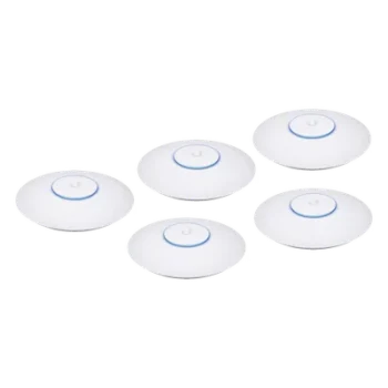 Paquete de 5 Access Point UniFi 802.11ac Wave 2, MU-MIMO4X4 con antena Beamforming, hasta 1.7 Gbps, para interior PoE 802.3af, soportan 200 clientes, No incluyen PoE´s