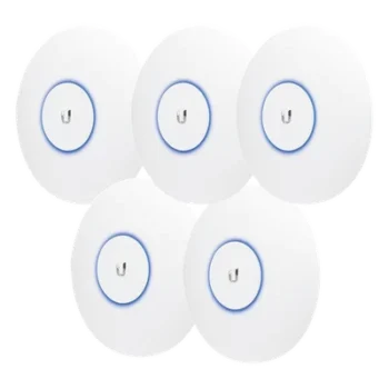 Paquete de 5 Access Point UniFi doble banda 802.11ac MIMO 3X3 para interior, PoE af/at, soporta 250 clientes, Hasta 1.3 Gbps