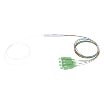 Splitter (Divisor Óptico) tipo PLC, de 1x4, conectores SC/APC de salida