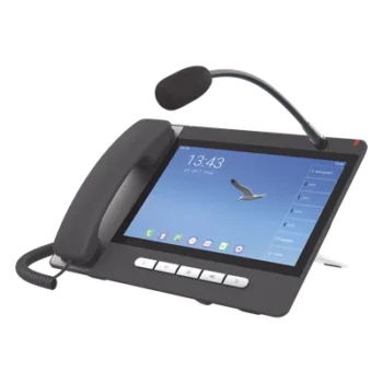 Teléfono IP Android 9.0 Empresarial para 20 líneas SIP, pantalla táctil, Wi-Fi y Bluetooth, PoE, hasta 112 botones DSS, puertos Gigabit, soporta recepción de video.