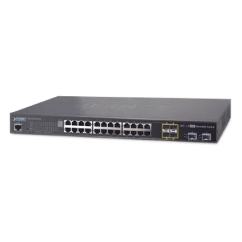 Switch de Acceso Stack Capa 2+ de 24 puertos + 4 compartidos TP/SFP + 2 Puertos 10G SFP+ Stack