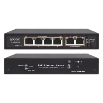 Switch PoE / 100 Metros PoE / 4 puertos 802.3af /at 10/100/1000 Mbps + 2 puerto uplink