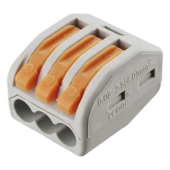 Conector de Presión / 1 Entrada 2 Salidas / 250V 32A / Cables 12AWG-28AWG / 0.63x0.83x0.59 pulgadas