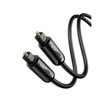 Cable Óptico Toslink S/PDIF / 3 Metros (9.84 Pies) / Tapa de Protección / Dolby 7.1 Canales / Diseño Durable / Plug & Play / Color Negro