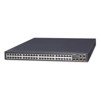 Switch Stack Administrable Capa 3 de 48 puertos 1Gbps + 4 puertos SFP 1Gbps Throughput 77 Mpps