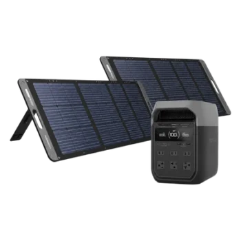 Kit de Energía Portátil / Batería LiFePO4 1024 Wh / Salida AC 1800W / Panel Solar 200W / Tecnología X-Boost 2600W / UPS Ultrarrápido