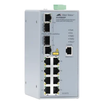 Switch Industrial Administrable de 8 Puertos 10/100 Mbps + 2 Puertos SFP Combo