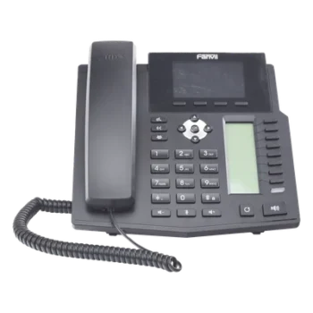 Teléfono IP empresarial para 16 lineas SIP con 2 pantallas LCD a Color, 8 teclas BLF/DSS y conferencia de 3 vías, PoE
