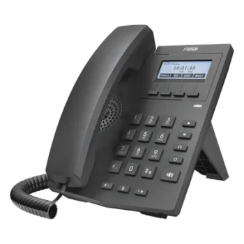 Teléfono IP empresarial para 2 lineas SIP con pantalla LCD 128 x 48 Px y conferencia de 3 vías, PoE