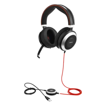Jabra Evolve 80 con conexión USB / 3.5mm, cancelación activa/pasiva de ruido con indicador de ocupado (7899-823-109)