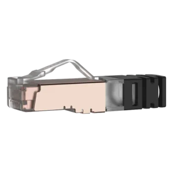 Plug RJ45 Blindado Cat6 / 24-26 AWG / 50μin Oro / 100 Piezas / 6.35 mm / PoE++ 100W+ / -10°C a 60°C / UL94 V0