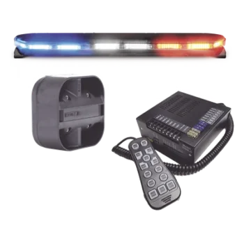 Kit de Torreta LED / 47 Pulgadas / 300 LEDs Dual Color / Perfil Bajo 1.6 Pulgadas / Sirena Inalámbrica 100W / Certificación SAE Class I