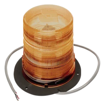 Estrobo LED / Ámbar / Montaje Permanente / 12-24 VCC / 360° Visibilidad / 16.8 x 14 cm / Doble Flasheo