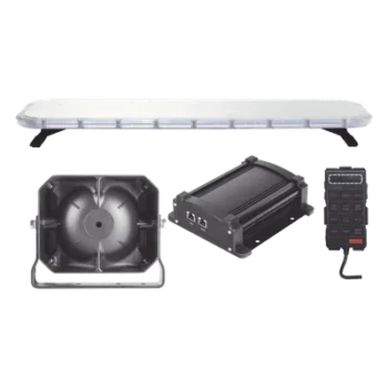 Kit de Equipamiento para Seguridad Pública / Barra LED 132 Hyperlux / Sirena 100W Mono-mando / Bocina 8 Ohms / Control de Tráfico Ámbar / 45 Patrones de Destello