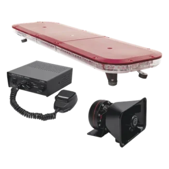 Kit de Señalización para Emergencias / Barra LED 108 Unidades / Sirena 100 W / 13 Patrones de Destello / Bocina Uso Rudo / Control de Tráfico Ámbar