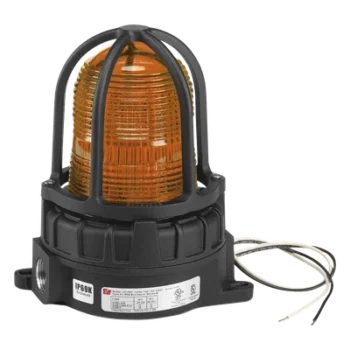 Luz de Advertencia LED / Ubicaciones Peligrosas / 24 VCD / Ámbar / IP66 e IP69K / -50°C a 66°C / Montaje Superficie o Tubería 3/4"