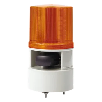 Baliza Indicadora Industrial / LED Ámbar / Sirena 105 dB / 5 Tonos / 4 Patrones / 12-24 VCD / IP Resistente a Vibraciones