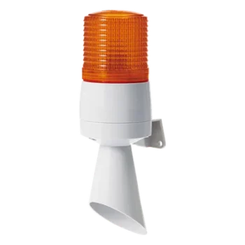 Luz de Señal Industrial / LED Ámbar / Fijo e Intermitente / Buzzer 95 dB / 110 VCA / IP54